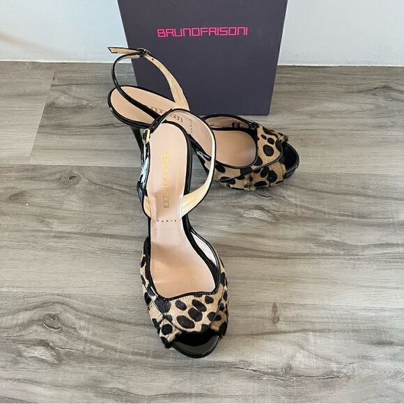 NIB BRUNO FRISONI ROGER VIVIER Animal/Pony Black patent Sandal Heels sz11 - Picture 4 of 17